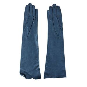 Vintage Kislav Glace Black Leather Opera Gloves Made in France